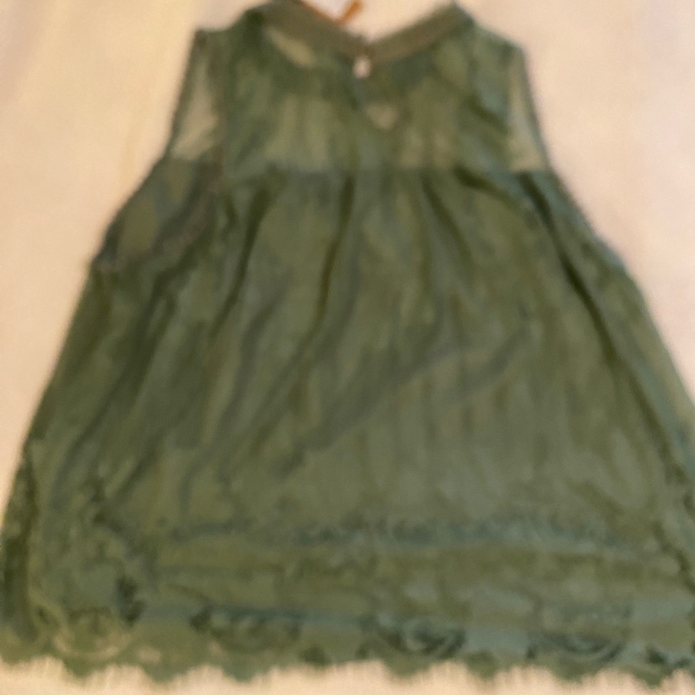 Chance or Fate women’s 3x hedge green pullover dressy sleeveless top. NWT - Picture 6 of 9